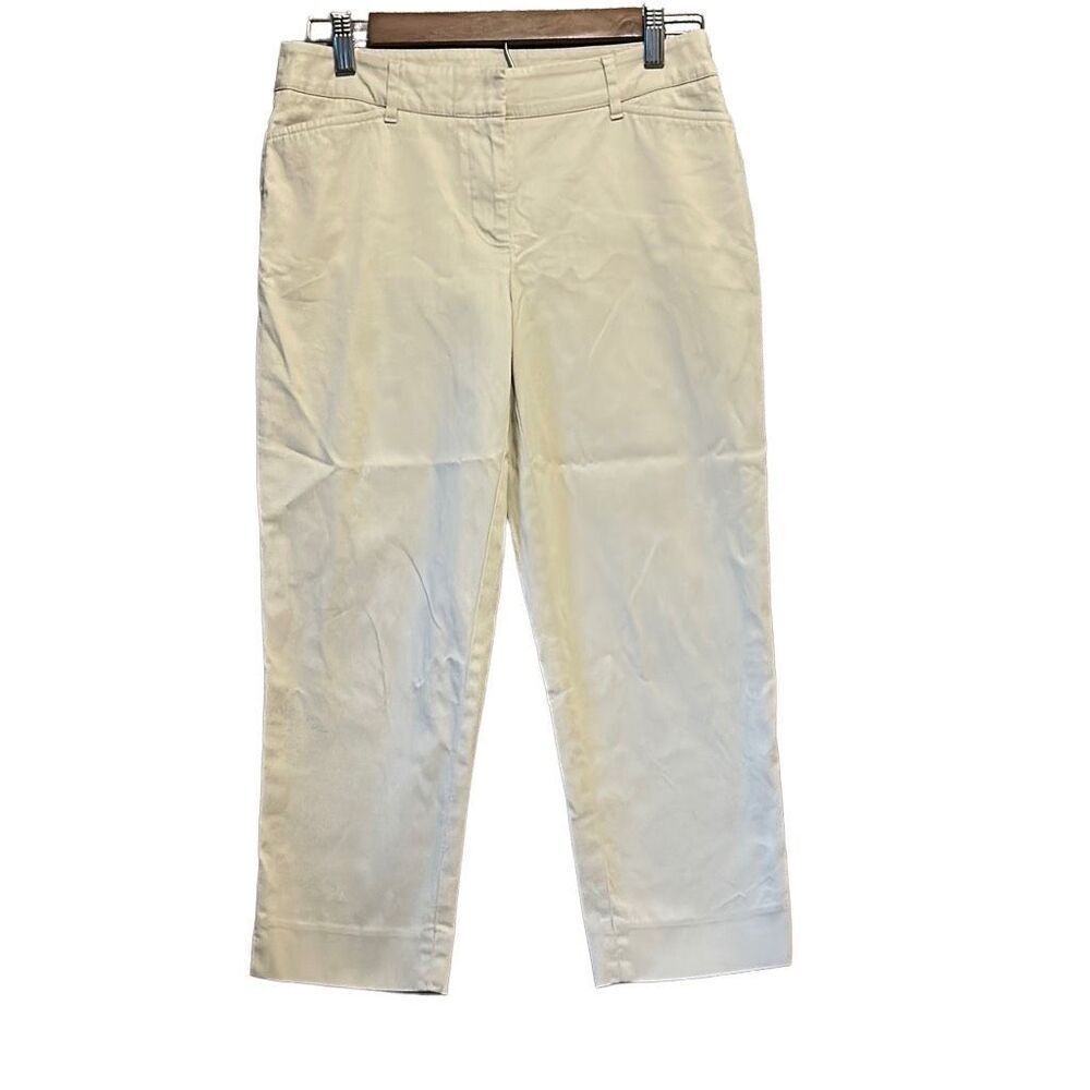 Cropped Tan Chino Pants Womens Career Casual Everyday Comfort